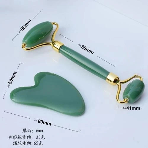 1/2pcs Double Head Scraper Facial Massager Natural Jade  Heart Shaped Portable Face Massage Gua Sha Board Care SPA Detox Tool
