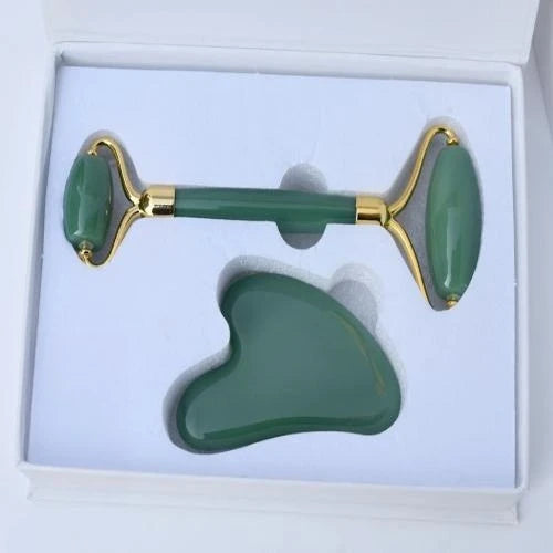 1/2pcs Double Head Scraper Facial Massager Natural Jade  Heart Shaped Portable Face Massage Gua Sha Board Care SPA Detox Tool