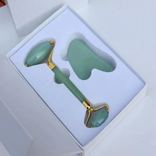 1/2pcs Double Head Scraper Facial Massager Natural Jade  Heart Shaped Portable Face Massage Gua Sha Board Care SPA Detox Tool