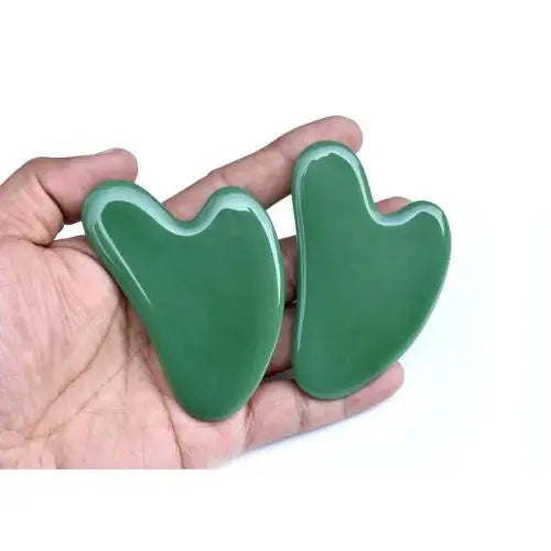1/2pcs Double Head Scraper Facial Massager Natural Jade  Heart Shaped Portable Face Massage Gua Sha Board Care SPA Detox Tool